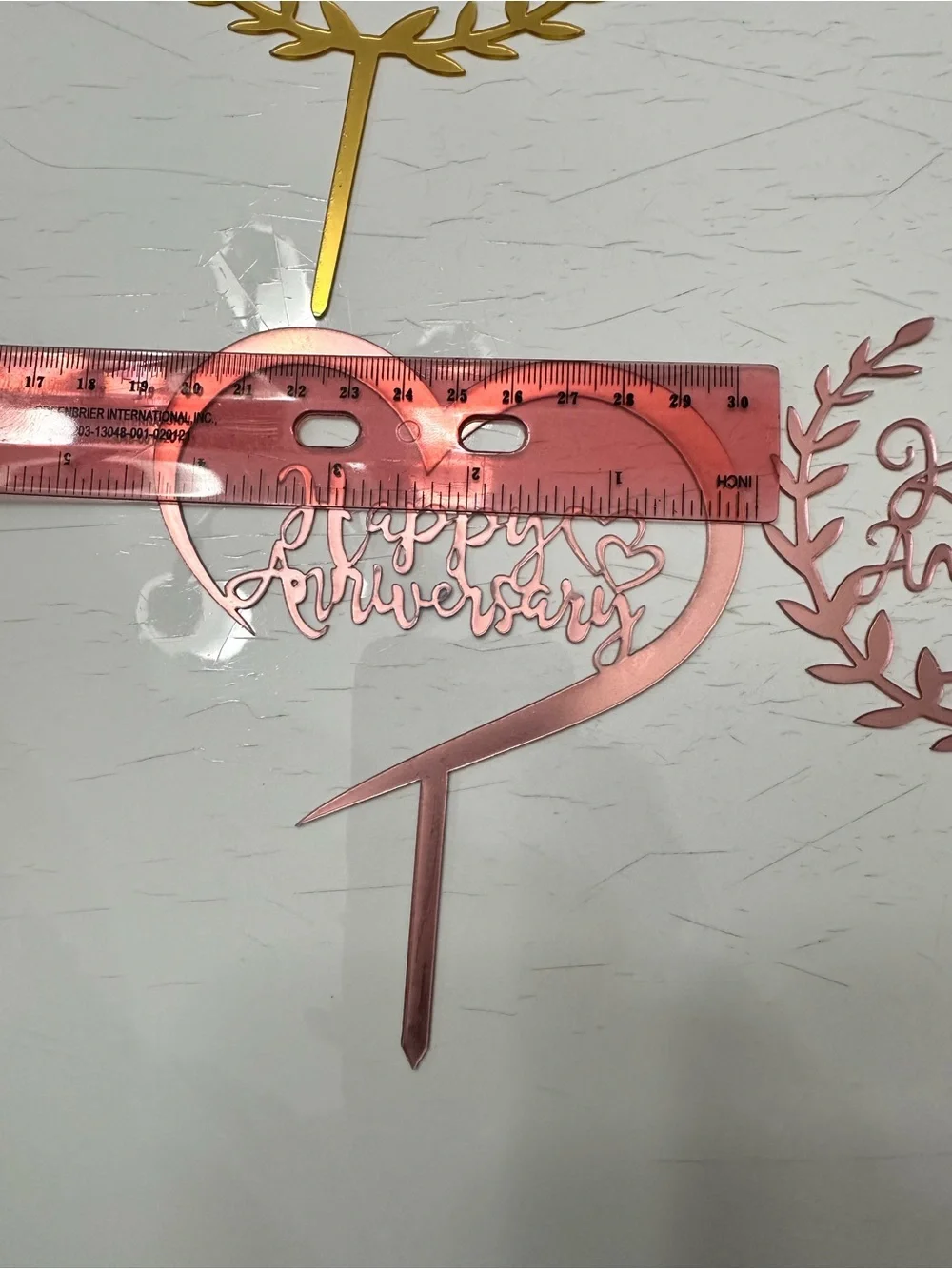 Happy Anniversary Cake Toppers - Gold, Rose Gold, Red, Silver 19 counts